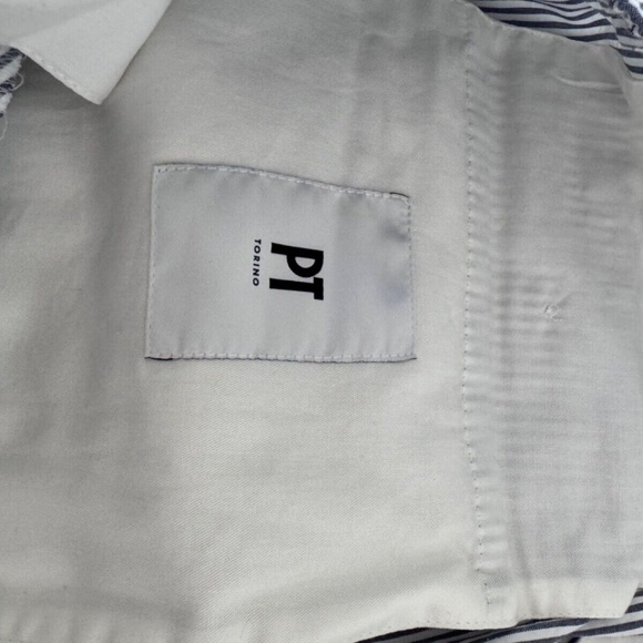 PT Torino seersucker cotton pants blue white Size 42 Euro 58 - Picture 5 of 6